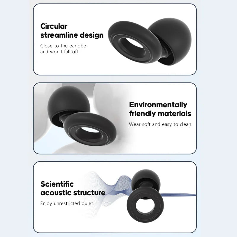 Ear Plugs for Sleep,Swim, Work– Super Soft, Reusable Hearing Protection for Noise Reduction  8 Ear Tips in S/M/L